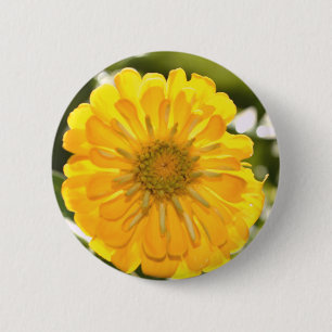 Elegant yellow floral flower daisy 2 inch round button