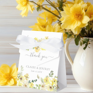 Elegant Yellow Floral Spring Wedding Favor Box