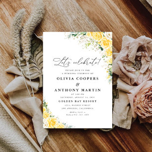 Elegant Yellow Floral Wedding Invitation
