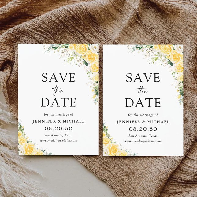 Elegant Yellow Floral Wedding Save The Date (Creator Uploaded)