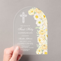 Elegant Yellow Flowers Arch First Communion
