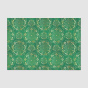 Elegant Yellow Gold Daisy Snowdrop Mandala Green  Tissue Paper