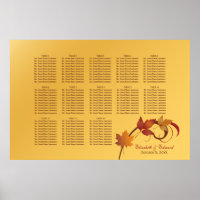 Elegant Yellow Gold Falling Leaves Wedding Seating