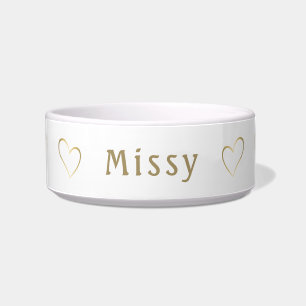 Elegant Yellow Gold Foil Heart Shape Personalised Bowl
