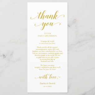 Elegant Yellow Gold, Place Setting Thank You Card