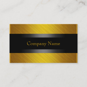 Elegant Yellow Gold with Black Business Card