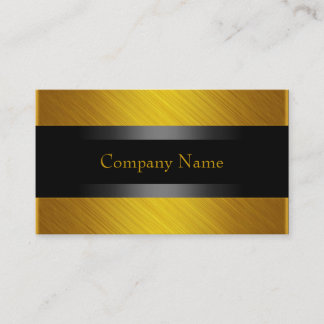 Elegant Yellow Gold with Black Business Card