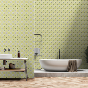 Elegant Yellow Green Mist Daisy Flowers Small Tile Wallpaper