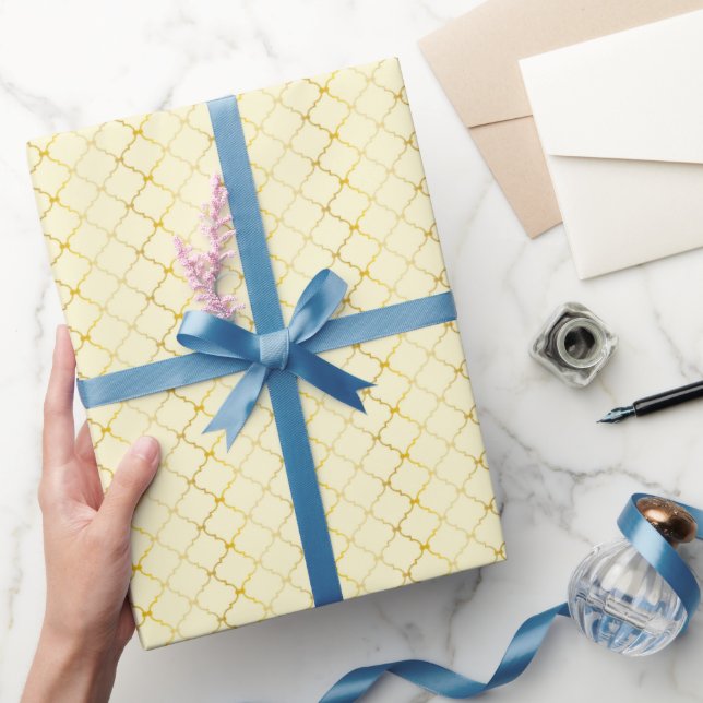 Elegant Yellow Grid Wrapping Paper (Gifting)