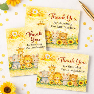 Elegant Yellow Little Sunshine Safari Thank You Card