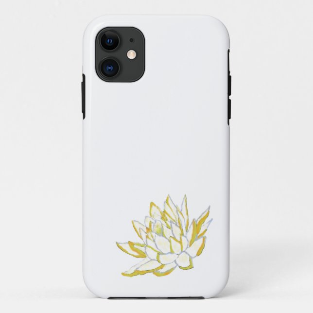 Elegant Yellow Lotus Flower Boho Floral Case-Mate iPhone Case (Back)