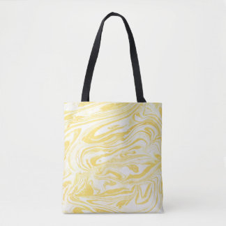 Elegant Yellow Marble: Hand-Drawn Texture Tote Bag