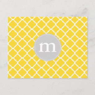 Elegant Yellow Moroccan Quatrefoil Personalized Invitation