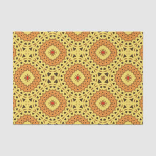 Elegant Yellow & Orange Mosaic Geometric Pattern Tissue Paper