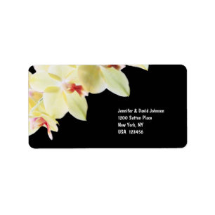 Elegant Yellow Orchids Address Label