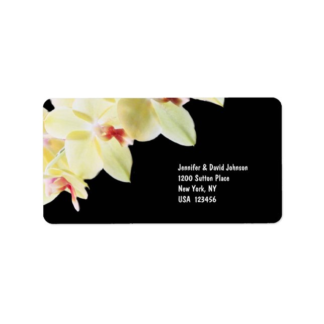 Elegant Yellow Orchids Address Label (Front)