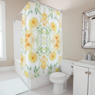 Elegant yellow peach orange watercolor floral