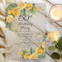 Elegant Yellow Rose 50th Birthday Party