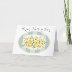 Elegant Yellow Roses Custom Text Mother's day  Card