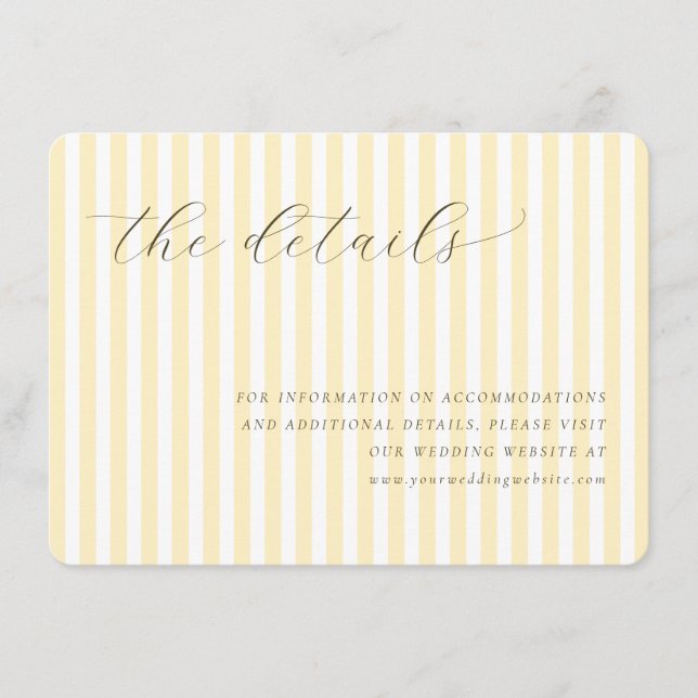 Elegant Yellow Stripes Enclosure Card (Front)