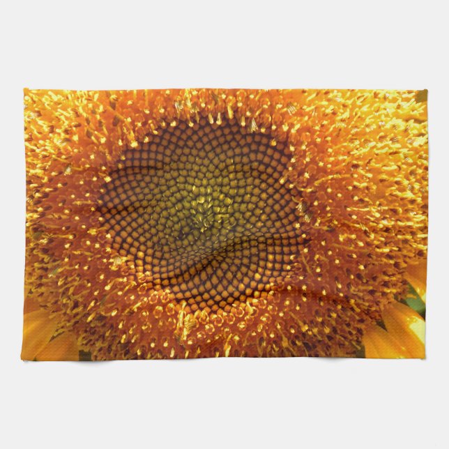 Elegant yellow sunflower   kitchen towel (Horizontal)