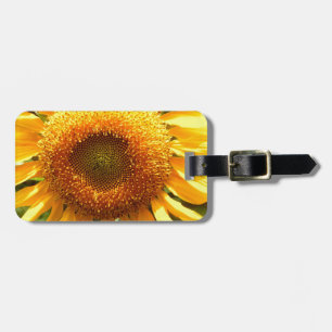 Elegant yellow sunflower luggage tag
