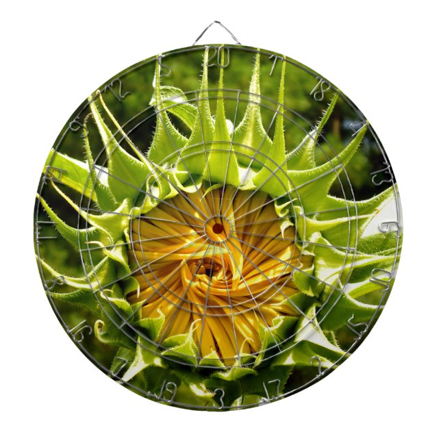 Elegant yellow sunflower photo dartboard (Front)