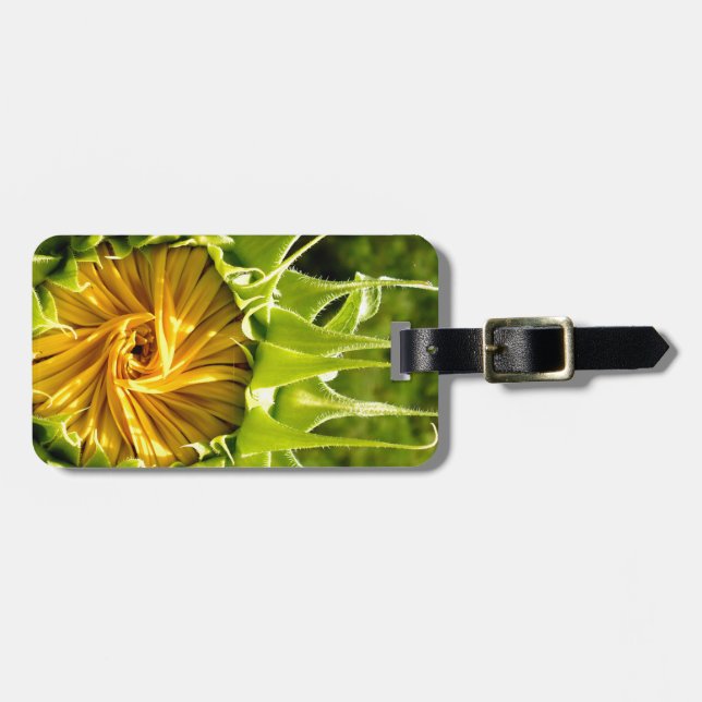 Elegant yellow sunflower photo luggage tag (Front Horizontal)