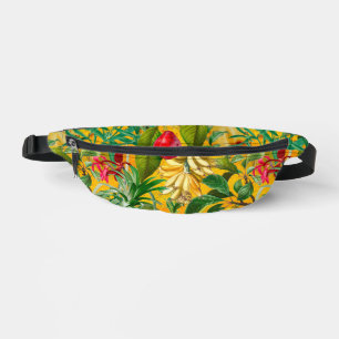 Elegant yellow tropical leaves fruits fanny pack