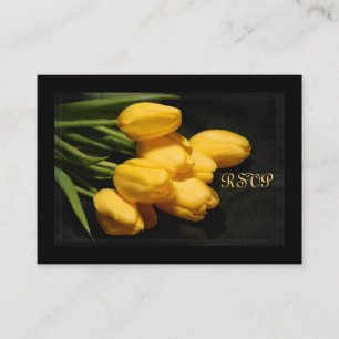 Elegant Yellow Tulip RSVP Wedding Card