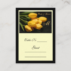 Elegant Yellow Tulip Wedding Table Place Card