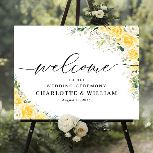 Elegant Yellow Wedding Ceremony Foam Board Pos Poster