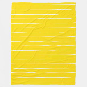 Elegant Yellow White Striped Template Trend Colour Fleece Blanket