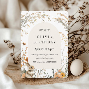 Elegant Yellow Wildflower Arch Easter  Invitation