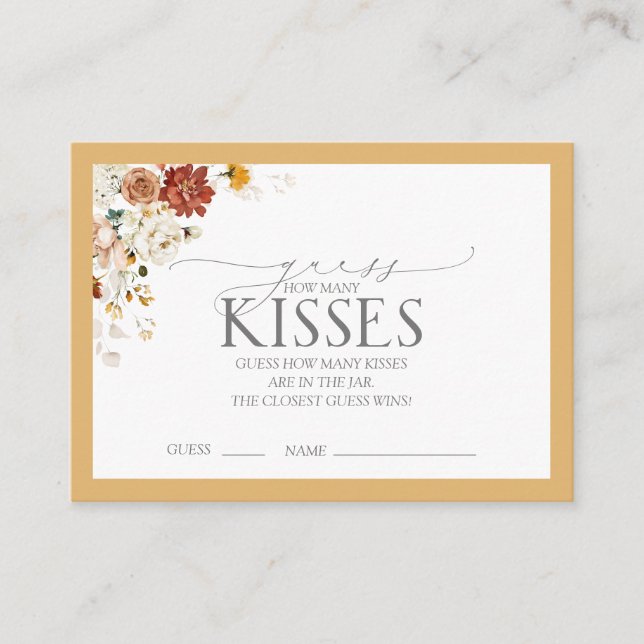 Elegant Yellow Wildflower Bridal Shower Game Enclosure Card (Front)