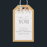 Elegant Yellow Wildflower Bridal Shower Personal Gift Tags<br><div class="desc">Looking for a modern and elegant bridal shower gift tag? Look no further than this stunning Elegant Yellow Wildflower Watercolor Bridal Shower Personal Gift Tag. Featuring gorgeous watercolor floral artwork in shades of warm neutral shades of blush white marigold yellow dusty blue pink and burnt sienna, this gift tag is...</div>