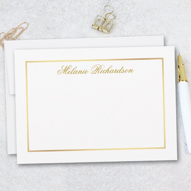 Elegant Yet Simple Gold Frame - Choose Size - Card (Customize to change text color,  text style or to add more text to back of card.)