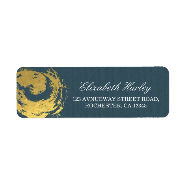 Elegant YOGA Blue & Gold ZEN Symbol Brushstrokes (Front)
