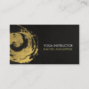 Elegant YOGA Gold Foil Brushstrokes ZEN Symbol Business Card