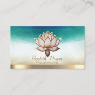 Elegant Yoga Instructor Brown Lotus  Business Card
