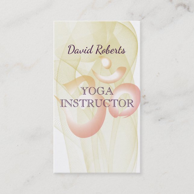 Elegant Yoga Instructor Om Symbol Business Card (Front)
