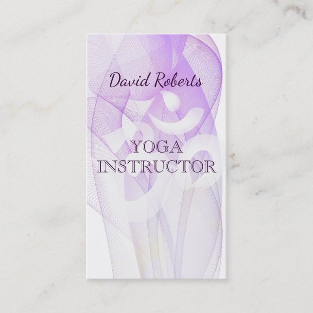 Elegant Yoga Instructor Om Symbol Business Card (Front)