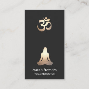 Elegant Yoga Meditation Pose Om Symbol Business Card