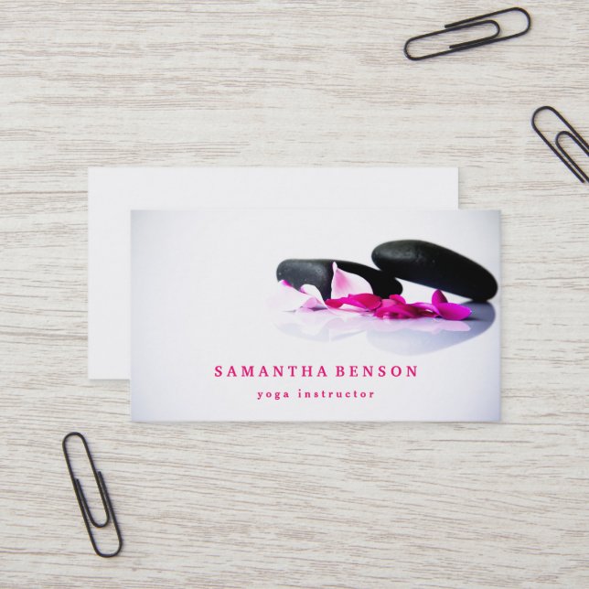 Elegant Yoga Meditation Wellness Business Card (Front/Back In Situ)