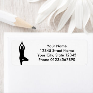 Elegant yoga pose custom return address labels