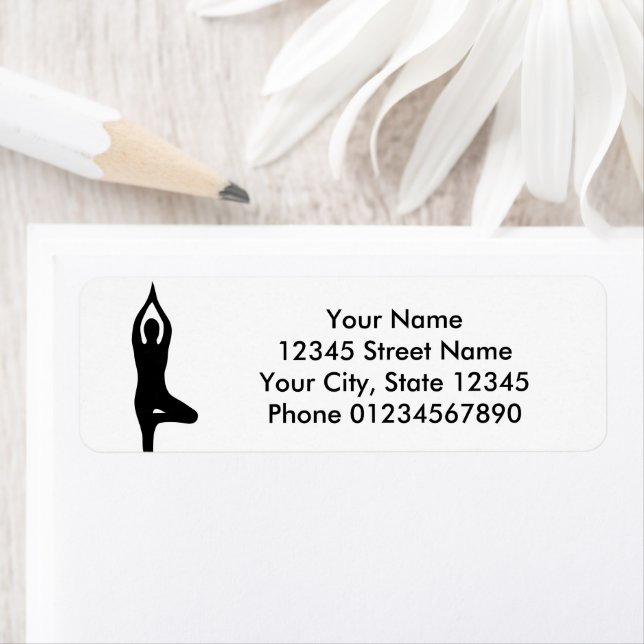 Elegant yoga pose custom return address labels (Insitu)
