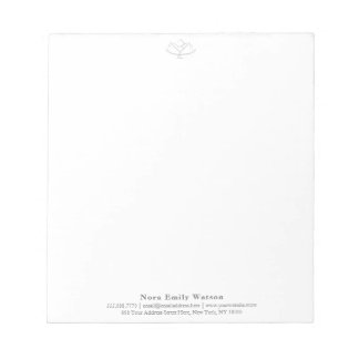 Elegant Yoga Teacher Grey Lotus Flower Notepad