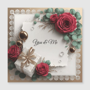 Elegant “You & Me” Gold Cursive Flat Greeting Card