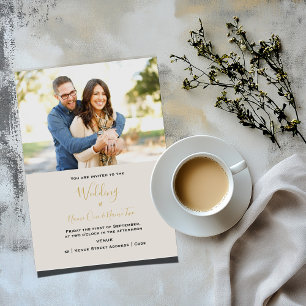 Elegant your romantic photo wedding invitation