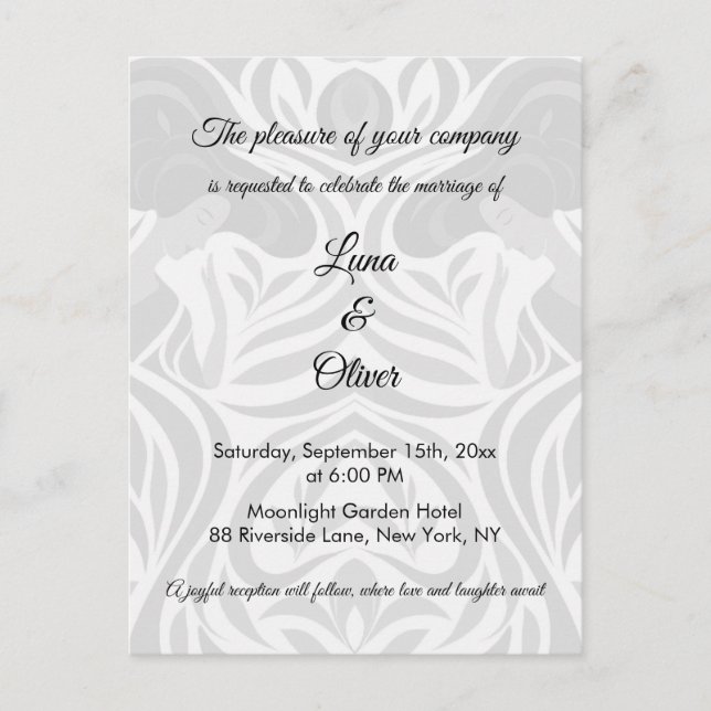 Elegant Yumeji-Inspired Wedding Invitation | MOMO Postcard (Front)